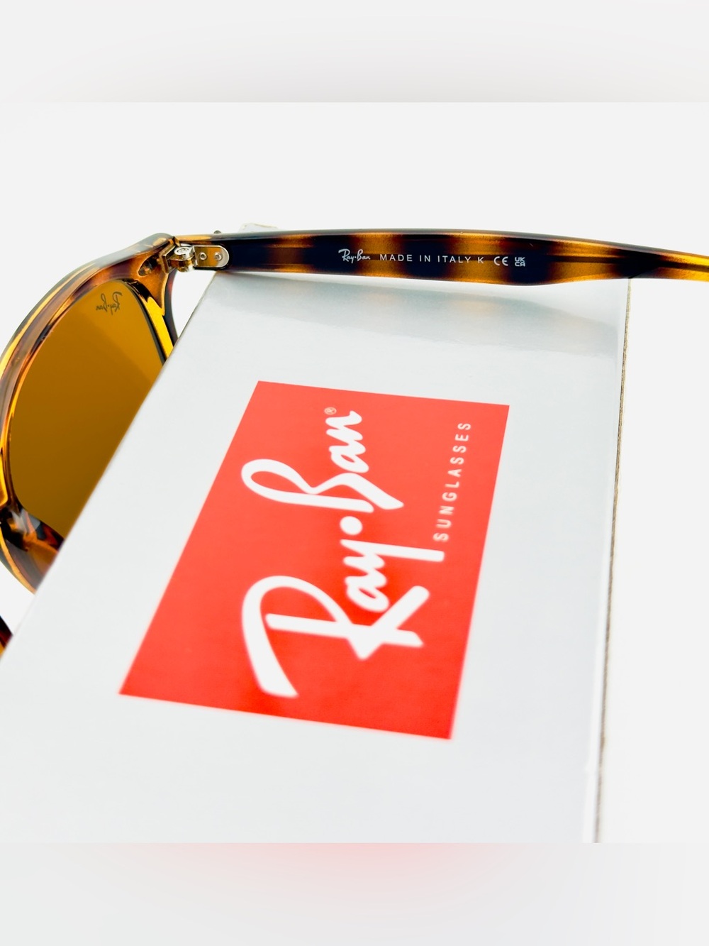 Ray-Ban Sunglasses RB4306 Polished Light Havana Frame B-15 Brown Lenses UNISEX! - Picture 11 of 14